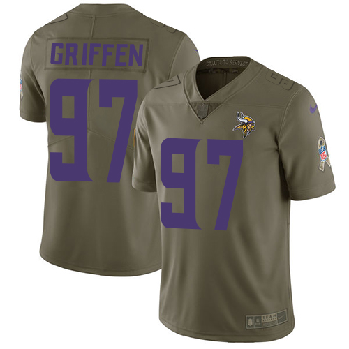 Nike Minnesota Vikings #97 Everson Griffen Olive Youth Stitched NFL Limited 2017 Salute to Service Jersey