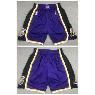 Men's Los Angeles Lakers Black and Purple Shorts (Run Small) V2DO