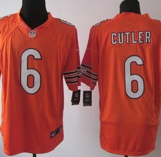 Nike Chicago Bears #6 Jay Cutler Orange Limited Jersey