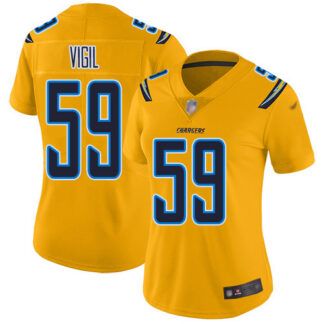 Nike Los Angeles Chargers #59 Nick Vigil Gold Women’s Stitched NFL Limited Inverted Legend Jersey