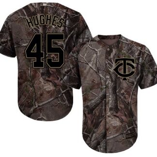 Minnesota Twins #45 Phil Hughes Camo Realtree Collection Cool Base Stitched MLB Jersey