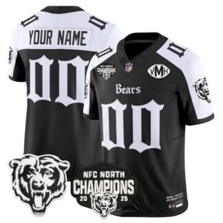Chicago Bears Custom Black White F.U.S.E. 'Gothic Midway Legacy' 2025 NFC North Division Champions Vapor Limited St...