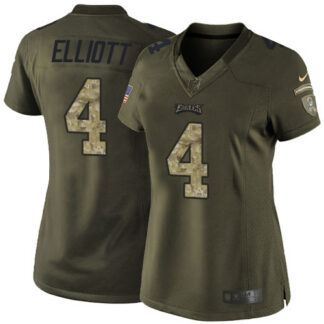 Nike Philadelphia Eagles #4 Jake Elliott Green Women’s Stitched NFL Limited 2015 Salute to Service Jersey