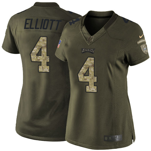 Nike Philadelphia Eagles #4 Jake Elliott Green Women’s Stitched NFL Limited 2015 Salute to Service Jersey