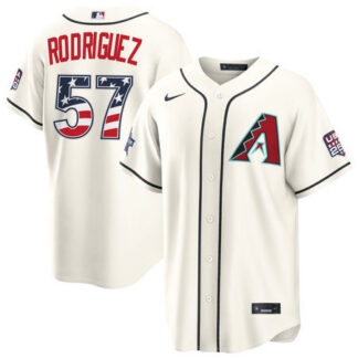 Youth Arizona Diamondbacks #57 Eduardo Rodriguez Nike Cream 2026 All-Star Edition Stars & Stripes Stadium Jersey
