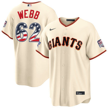 Youth San Francisco Giants #62 Logan Webb Nike Cream 2026 All-Star Edition Stars & Stripes Stadium Jersey