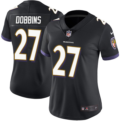 game‑ Nike Baltimore Ravens #27 J.K. Dobbins Black Alternate Women’s Stitched NFL Vapor Untouchable Limited Jersey ‑wear