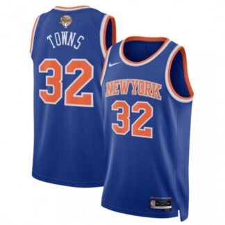 Karl-Anthony Towns New York Knicks Nike Blue 2026 NBA Finals Patch Swingman Jersey - Icon Edition