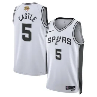 Youth San Antonio Spurs #5 Stephon Castle Nike White 2026 NBA Finals Swingman Association Edition Jersey