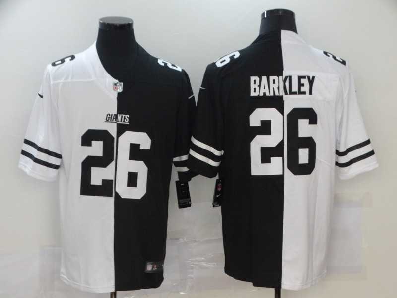 Nike Giants 26 Saquon Barkley Black And White Split Vapor Untouchable Limited Jersey Dzhi