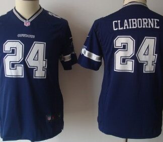 Nike Dallas Cowboys #24 Morris Claiborne Blue Game Kids Jersey