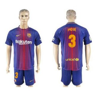 Barcelona #3 Pique Home Soccer Club Jersey
