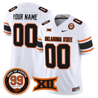 Oklahoma State Cowboys 2026 Vapor Limited Custom Jersey White - Leslie O'neal Patch - All Stitched