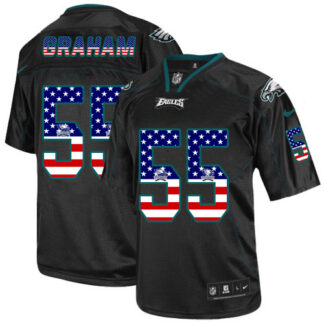 Nike Philadelphia Eagles #55 Brandon Graham Black Men’s Stitched NFL Elite USA Flag Fashion Jersey