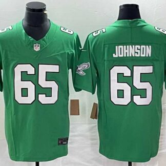 Men's Philadelphia Eagles #65 Lane Johnson Green 2023 FUSE Vapor Limited Throwback Stitched Jersey