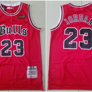 Bulls 23 Michael Jordan Red 1997 NBA Finals Patch 1997-98 Hardwood Classics Jersey
