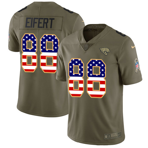 Nike Jacksonville Jaguars #88 Tyler Eifert Olive/USA Flag Men’s Stitched NFL Limited 2017 Salute To Service Jersey