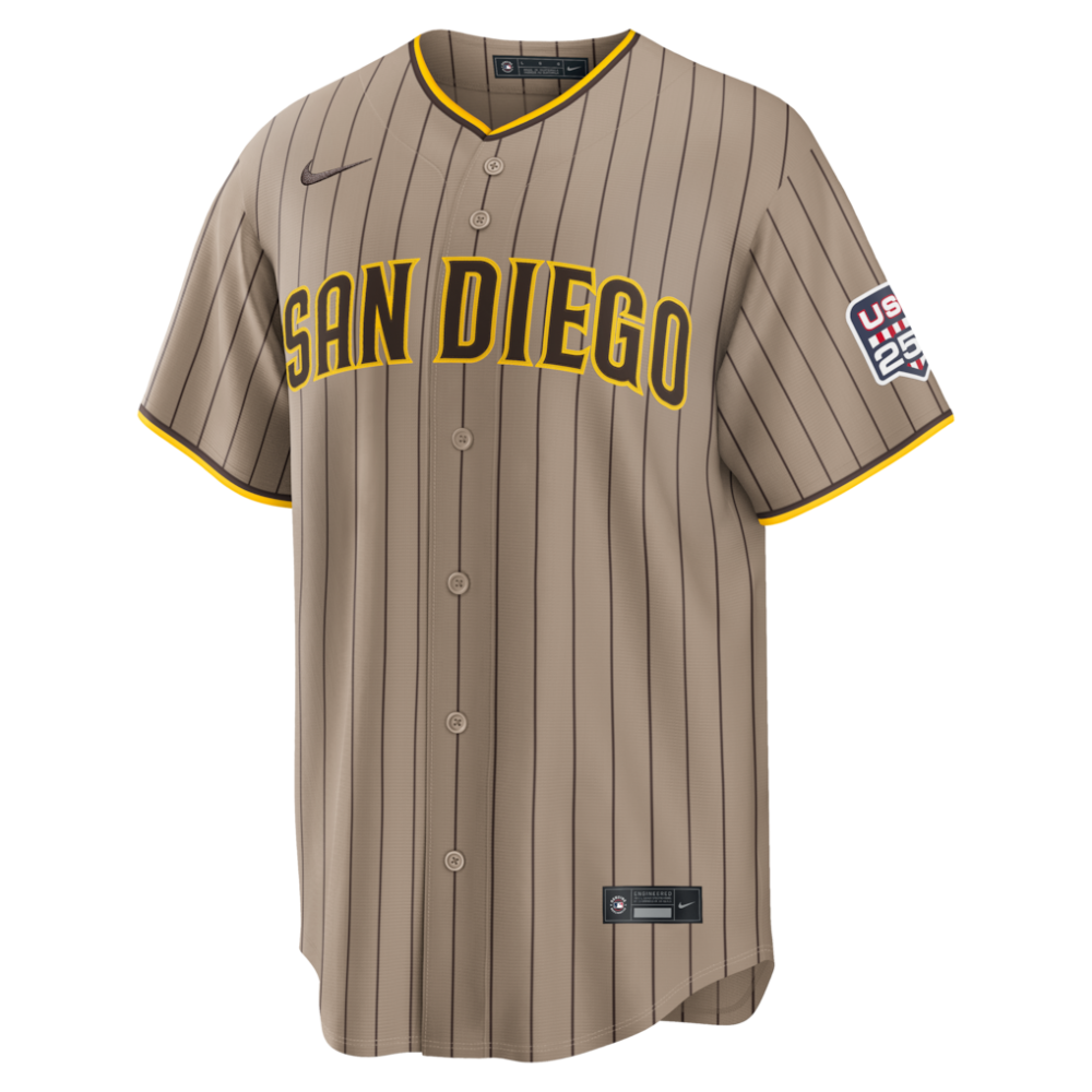 Manny Machado San Diego Padres Nike USA 250 Fourth of July Alternate Stadium Jersey - Sand - Image 2