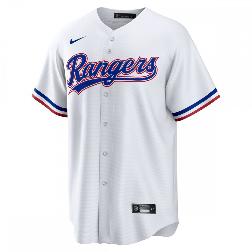 Texas Rangers Nike Home Blank Replica Jersey - White - Image 2