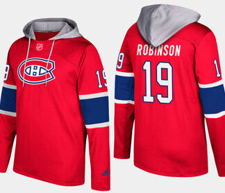 Adidas Montreal Canadiens 19 Larry Robinson Retired Red Name And Number Hoodie