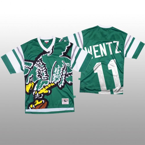 NFL Philadelphia Eagles #11 Carson Wentz Green Men’s Mitchell & Nell Big Face Fashion Limited NFL Jersey