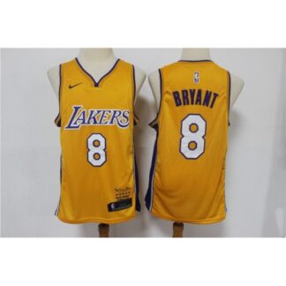 Men's Los Angeles Lakers #8 Kobe Bryant Yellow Stitched NBA Jersey
