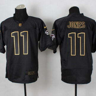 Nike Atlanta Falcons #11 Julio Jones 2014 All Black/Gold Elite Jersey